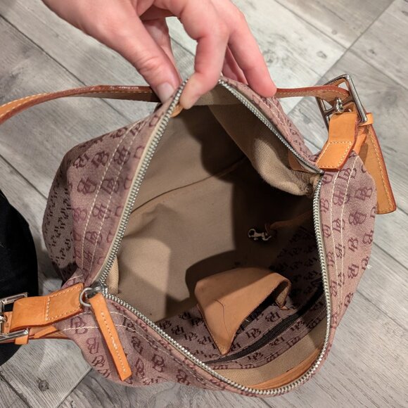 Dooney & Bourke Red Signature Canvas Hobo Shoulder Bag - Picture 10 of 12